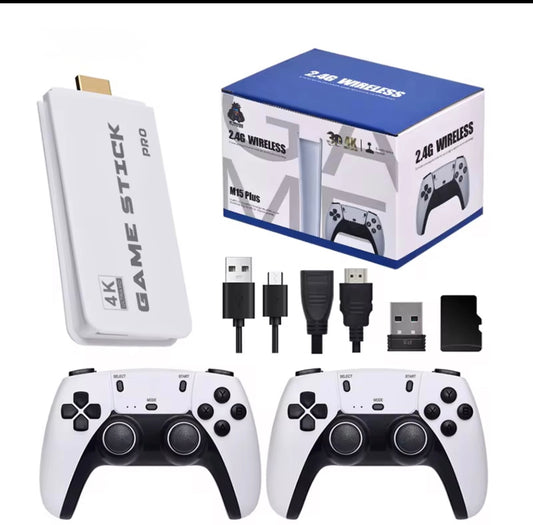 M15 Retro Game Stick 4K Gaming Console – 20,000+ Classic Games, 64GB Storage, Wireless Joystick | PS1, NES, SNES, SEGA, & More